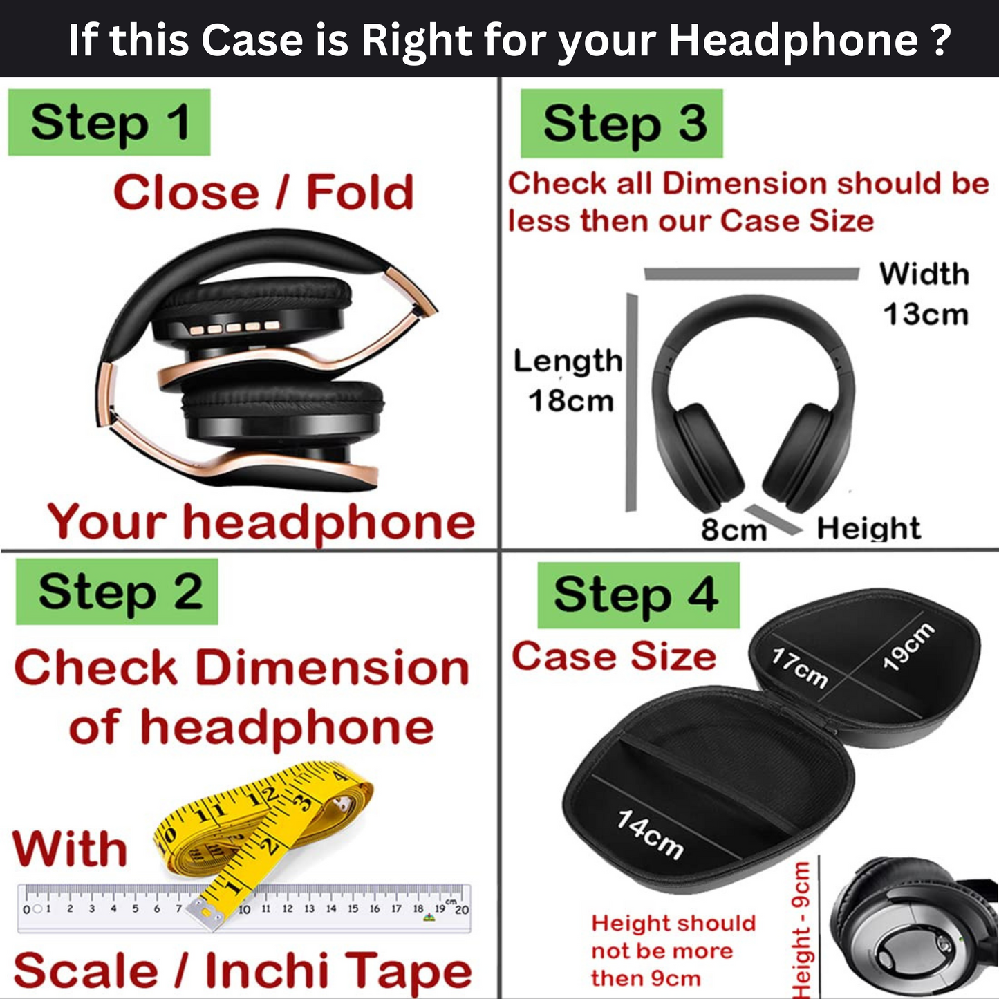 Universal Hard EVA Shell Headphones Case & Storage Bag