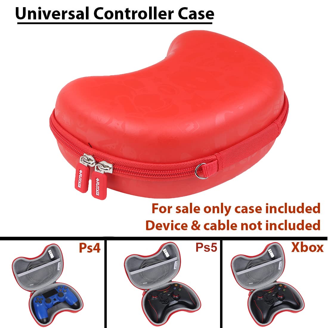 Travel PU Red Game Controller Carrying FLCCase Gaming Accessory Case (PS3, PS4, PS5)