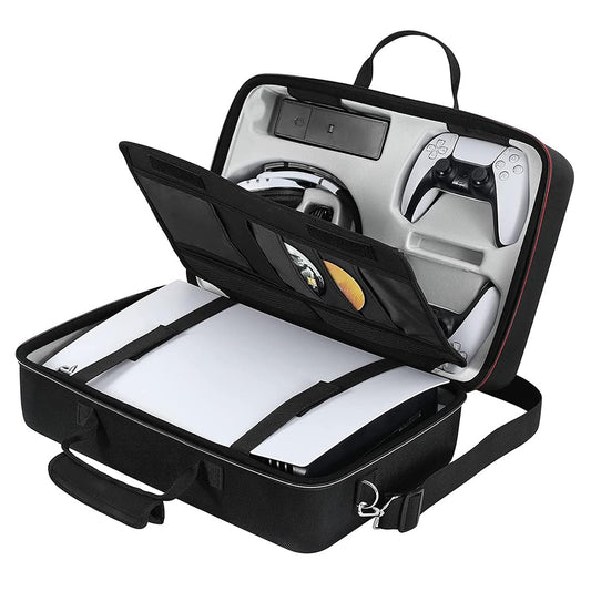 Black Hard Shell Water-Resistant Carry-Bag for Playstation 5 Disc/Digital Version PS5 Bag