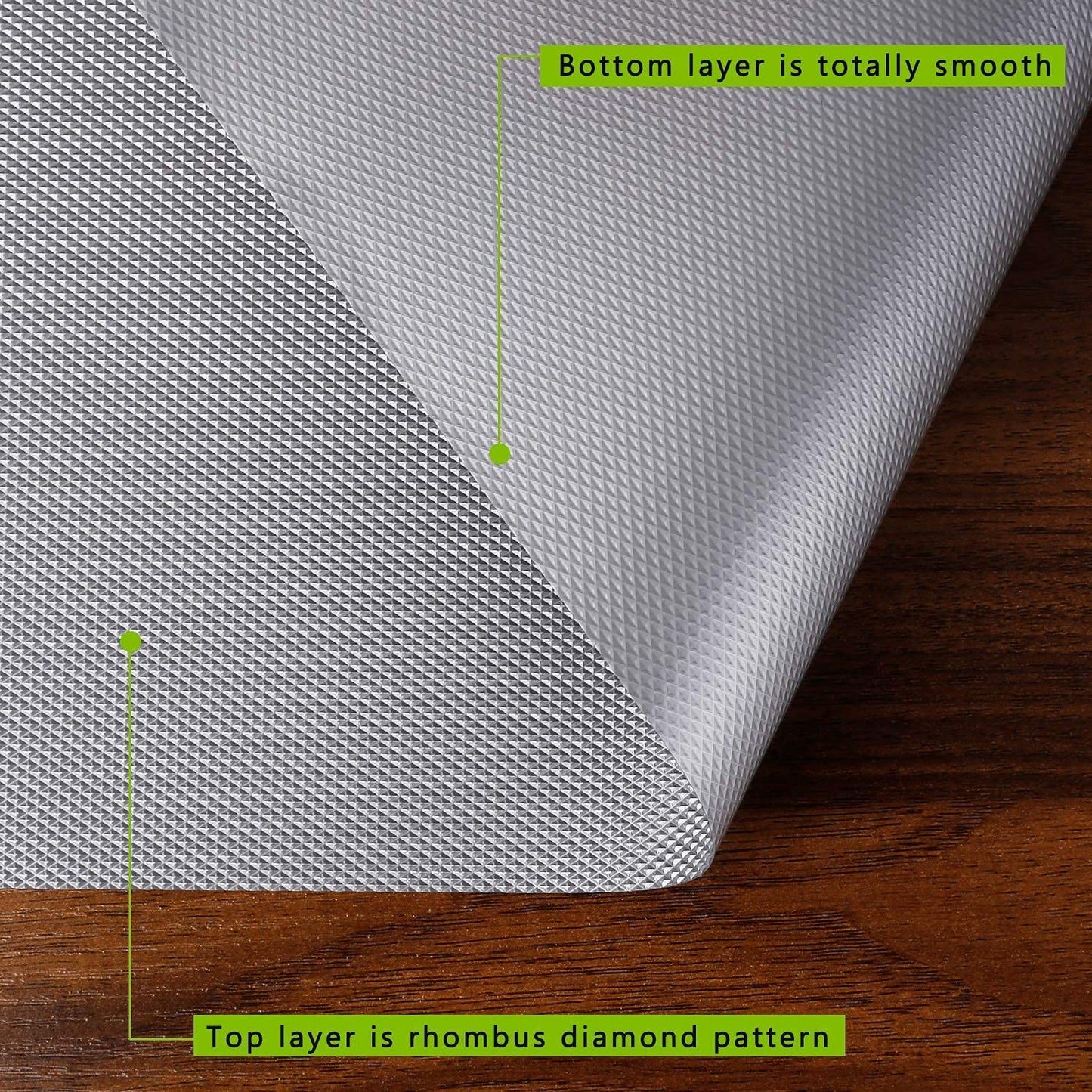 OFIXO 3 Meter Multipurpose Textured Super Strong Washable Mat Liner for Dinning Table,Office Table, Table Drawers, Kitchen Racks, Books Self - Size 45X300cm (Grey) - OFIXO