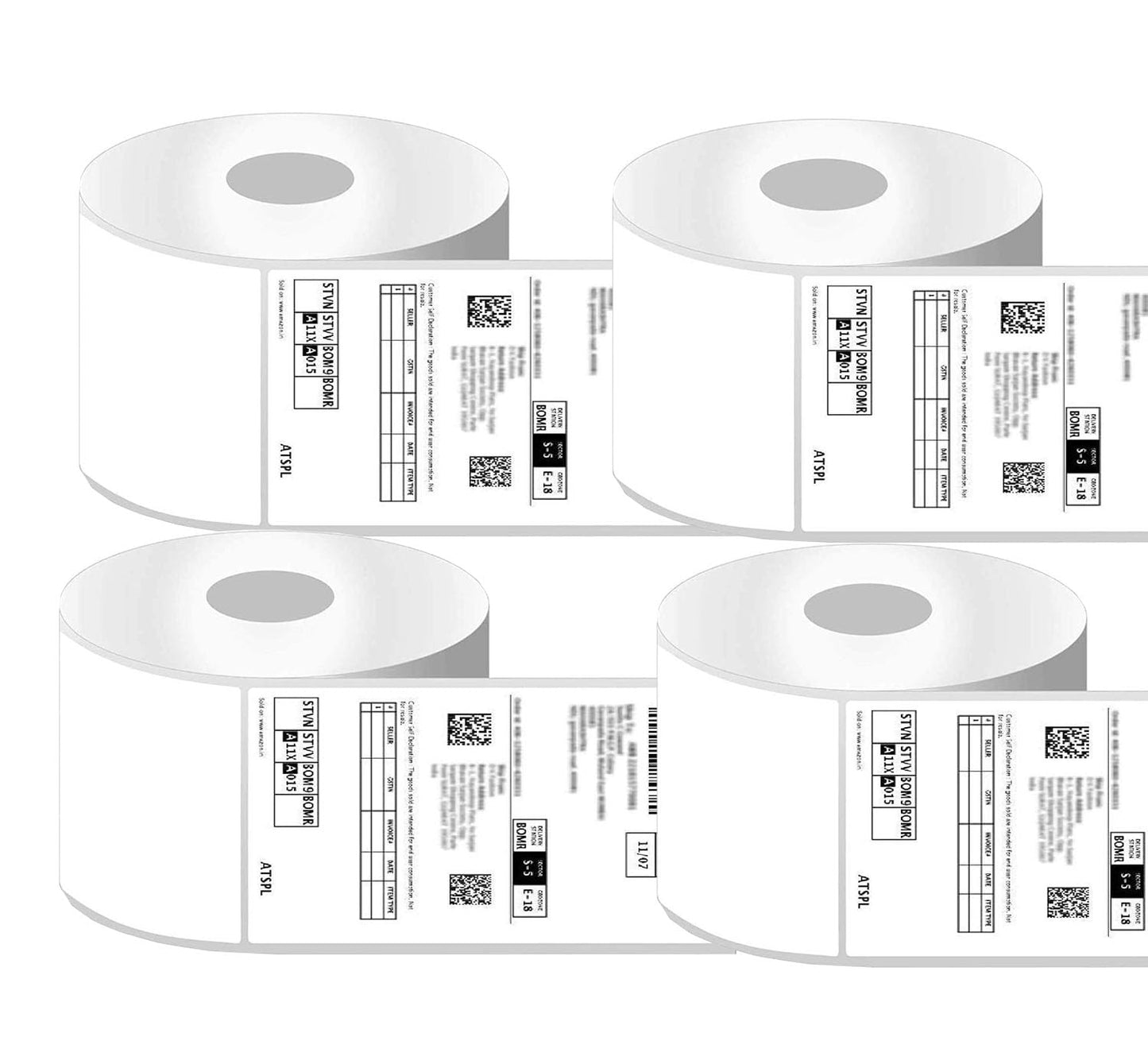 Thermal Shipping 400 Labels Printer Sticker Roll (White, 4"x 6") Pack of 4