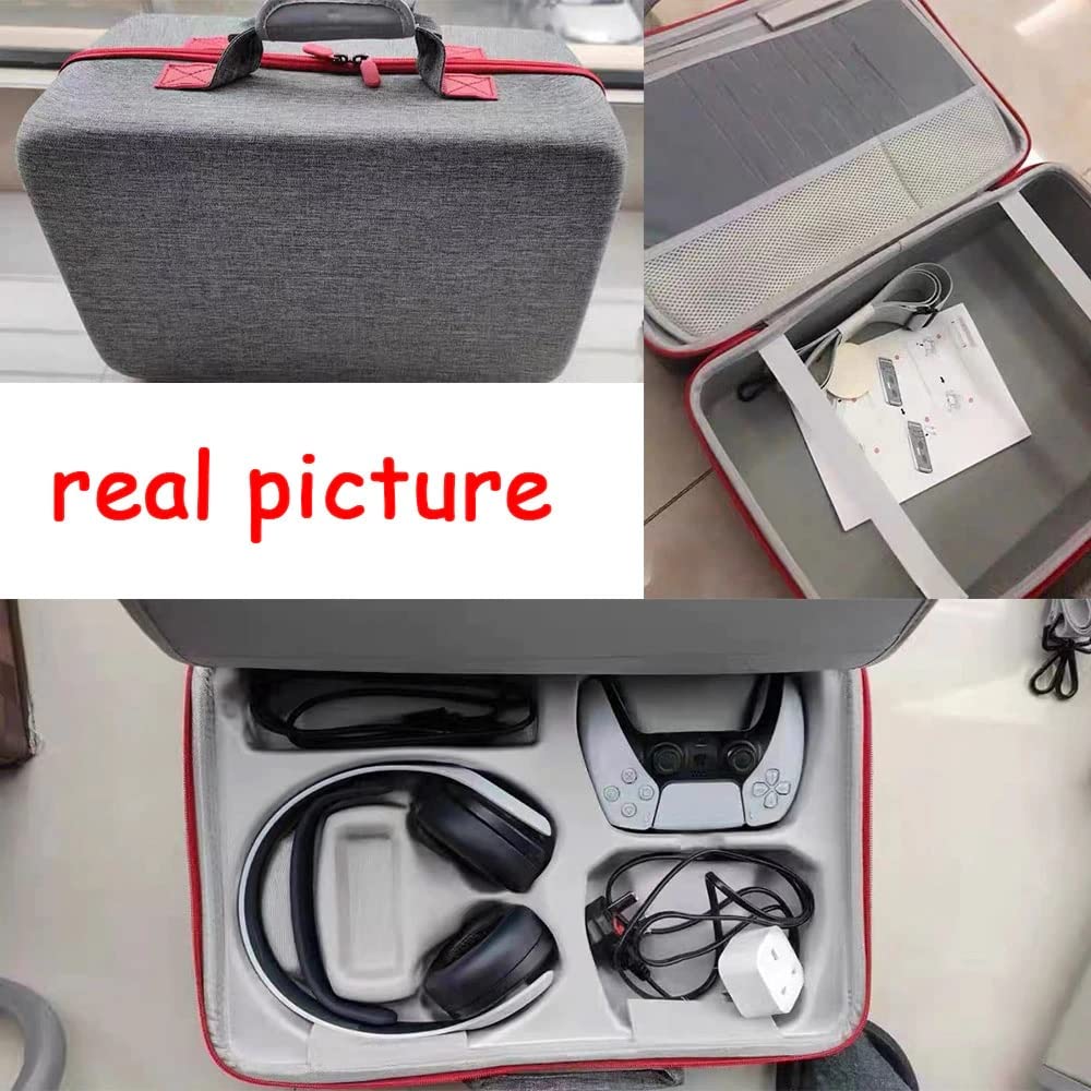 Carrying Case Bag for PS5 Console Gamepad, Controller, Headset, VR Play Station Accessories - Travel Bag - Grey