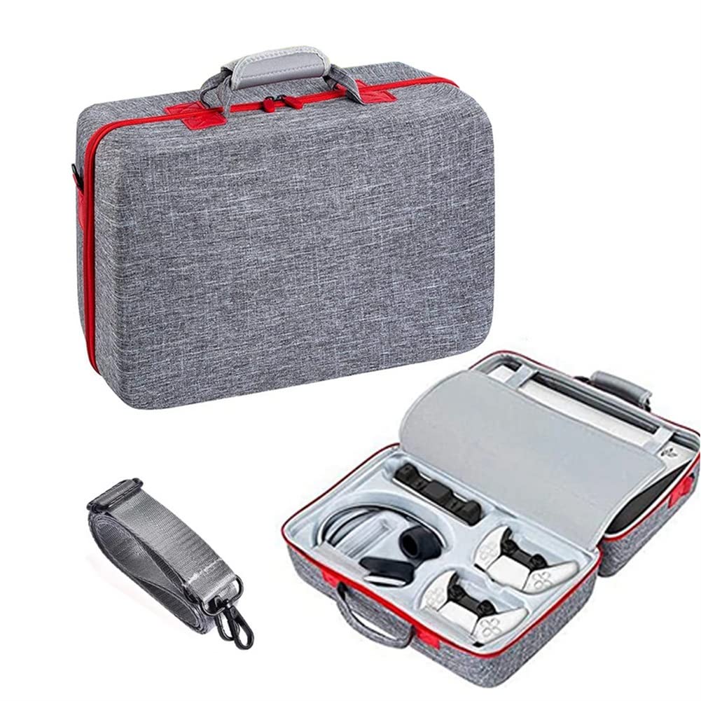 Carrying Case Bag for PS5 Console Gamepad, Controller, Headset, VR Play Station Accessories - Travel Bag - Grey