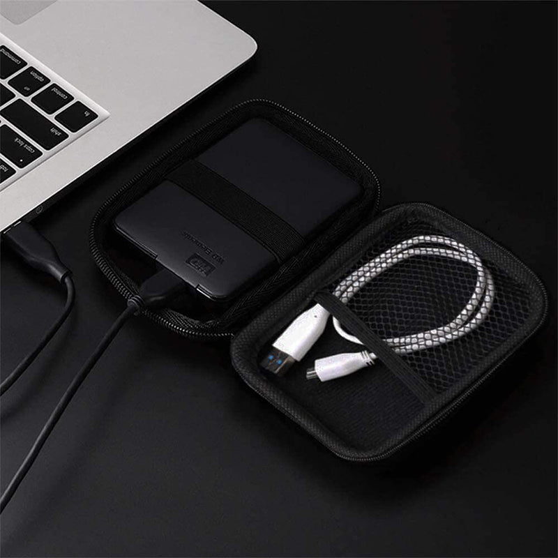 (Black) Portable Shockproof Portable External Hard Drive Case