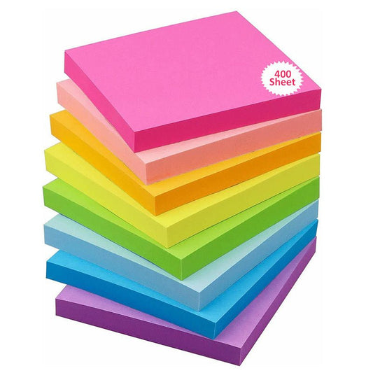 OFIXO 400 Sheets Self Memo Sticky Note Fluorescent Paper (Multicolor) - OFIXO