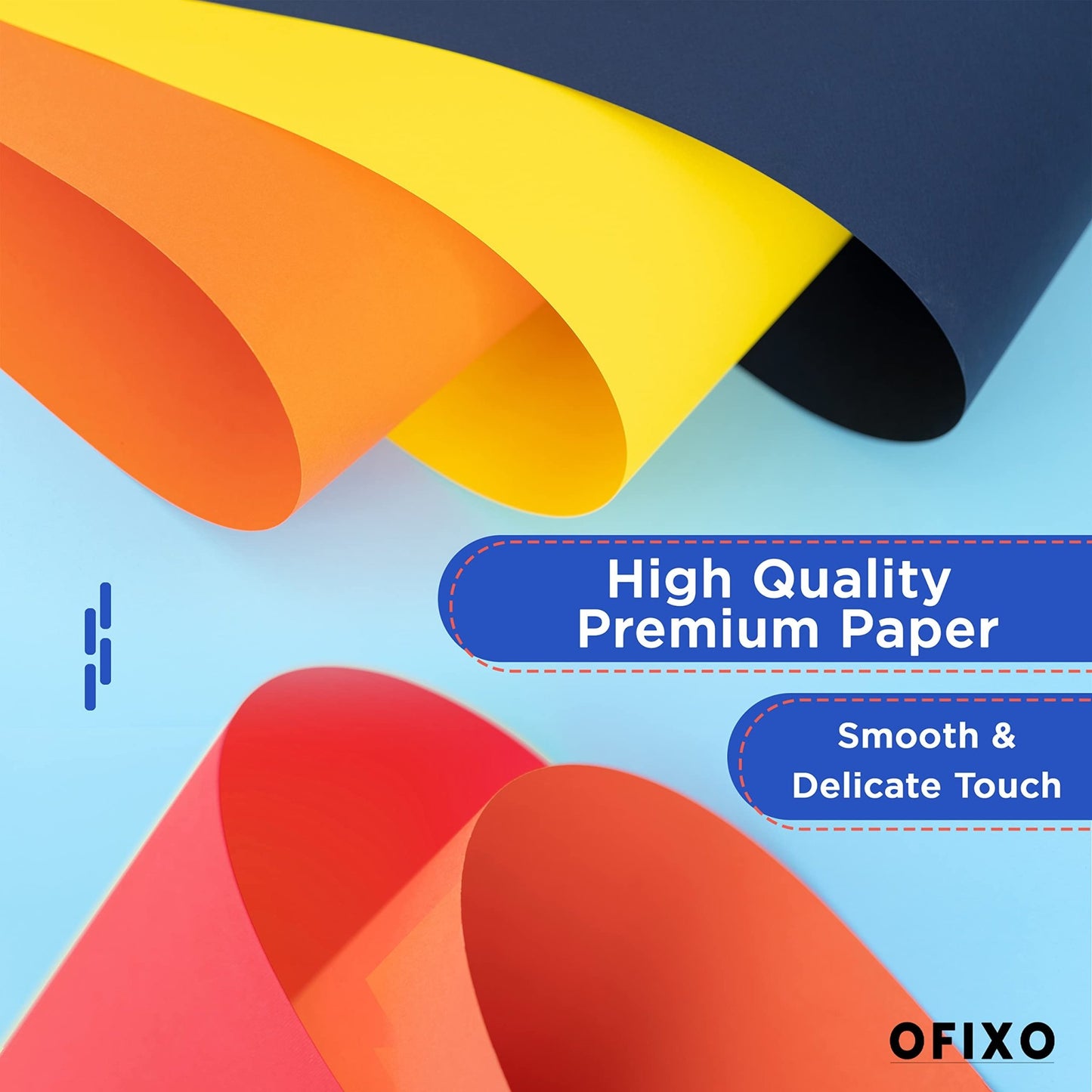 OFIXO 100 Pieces Colour Sheets Copy Printing Papers/Art and Craft Paper A4 Sheets Double Sided Coloured Origami Folding DIY Craft Smooth Finish Home, School, Office Stationery (10 Sheets each color) - OFIXO