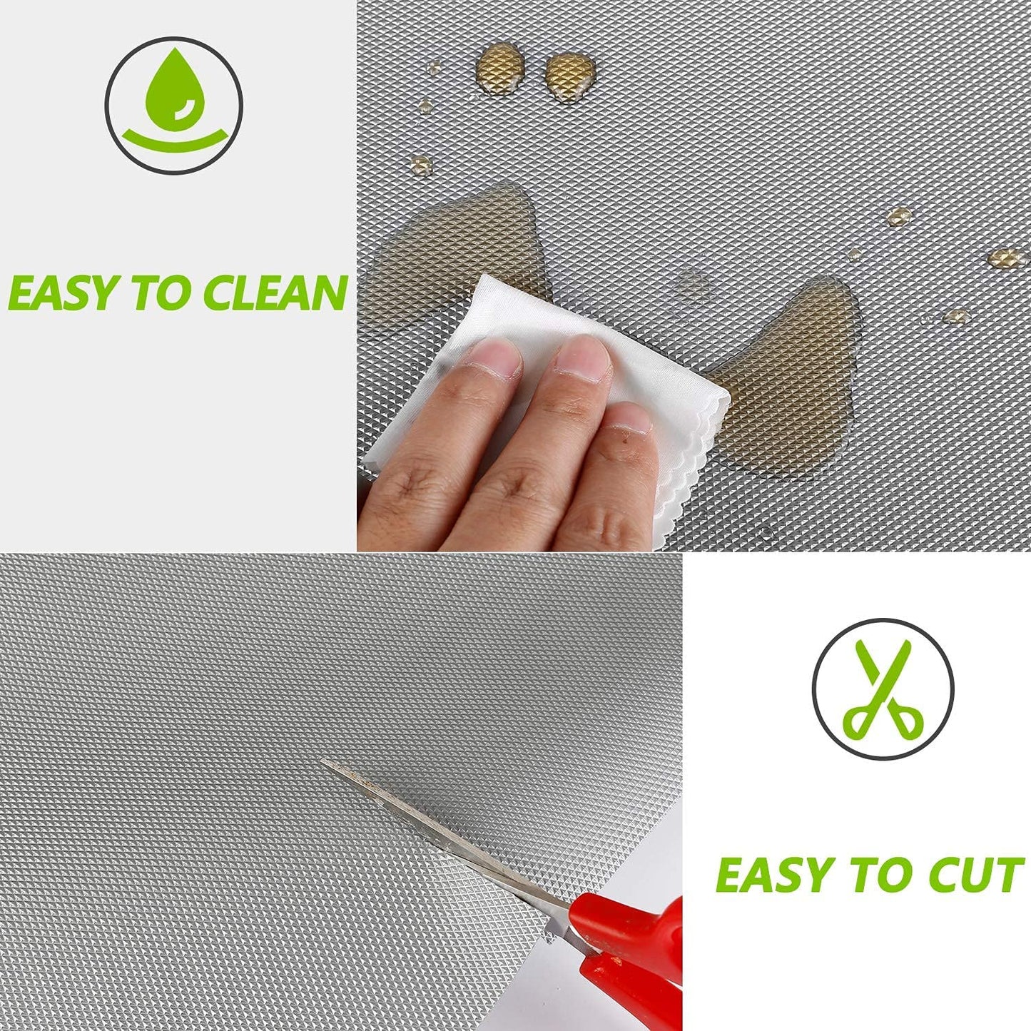 OFIXO 3 Meter Multipurpose Textured Super Strong Washable Mat Liner for Dinning Table,Office Table, Table Drawers, Kitchen Racks, Books Self - Size 45X300cm (Grey) - OFIXO