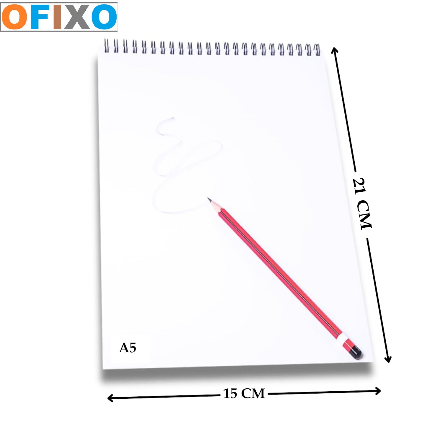 OFIXO 50 Sheet A5 Sketchbook (Pack of 1) -5.8 x 8.3 Inch 140 GSM| Top Spiral-Bound Sketchpad for Artists | Sketching and Drawing Acid Free Paper for Academic use Oil;Acrylic - OFIXO