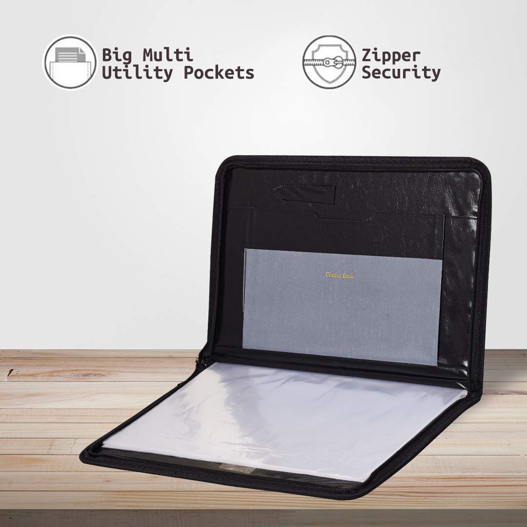 Black File Folder Leatherette Material Professional File Folders 20 Leafs (Size-B4)