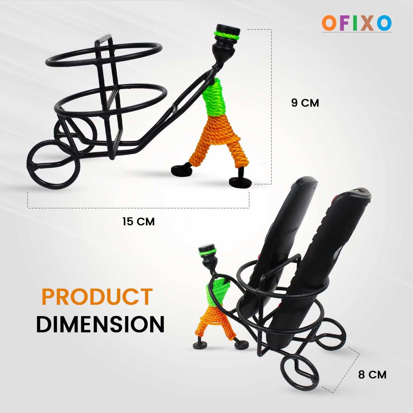 OFIXO Metal Strong and Durable Remote Stand Remote Holder/Remote Stand/Remote Organizer showpiece (Black) - OFIXO