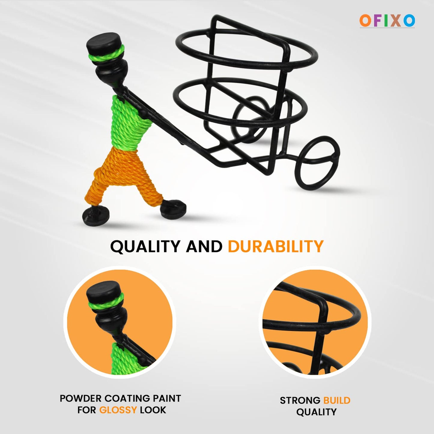 OFIXO Metal Strong and Durable Remote Stand Remote Holder/Remote Stand/Remote Organizer showpiece (Black) - OFIXO